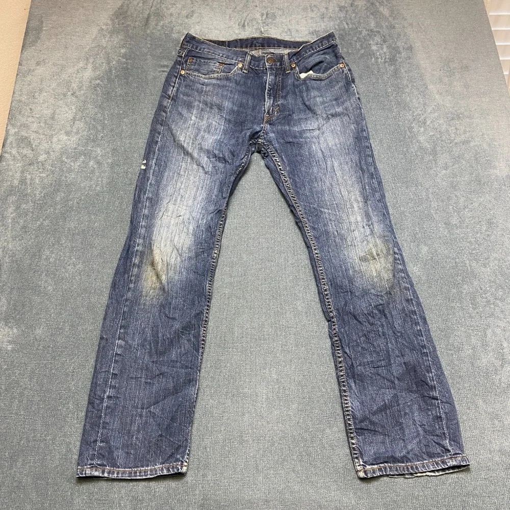 Levi's Jeans Mens 32x32 Blue Denim Cotton Stretch Straight Leg Zip Fly 5 Pockets